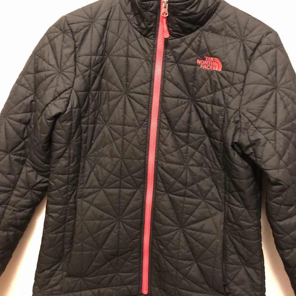 The North Face Black and Red Quilted Jacket
